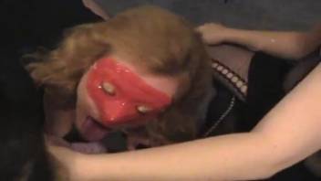 Confined slut pounded by a dog in a sizzling adult film