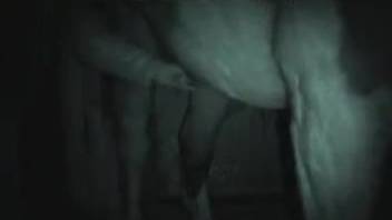 Adorable barnyard creature receives a gentle oral pleasuring from a twisted animal enthusiast