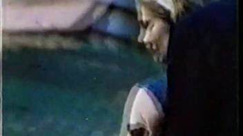 Classic rural animal sex scene with a slim youthful babe