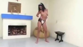 Hot mature woman winds up in steamy encounter with her large dog