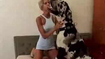 Slender blond girl harshly screwed by the canine