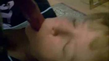 Plump-bottomed older woman gets roughly pounded by the canine
