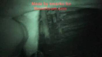 Infrared footage capturing intense anal zoophilia