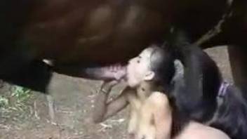 Nude amateur zoo porn with a naked slut and her horse