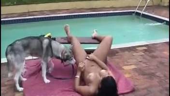 Voluptuous mature woman senses the whole canine shaft inside her heated vagina