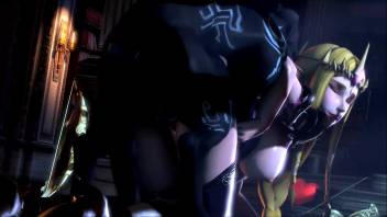 Animated bestiality erotica featuring a compliant fair-haired young-looking girl