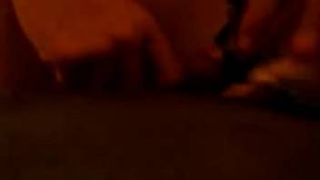 Tiny pup is lapping and fellating its master's dick