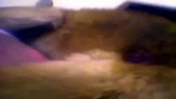 Homemade novice filmed indoors attempting brutal bestiality with the canine