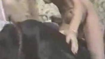 Dirty babe gets fucking with the dog in rough zoophilia xxx