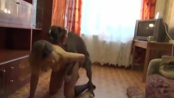 Hot Russian chick is obsessed with eating dog ass