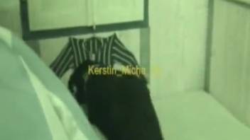 Homemade footage of submissive spouse positioned for the canine to screw her