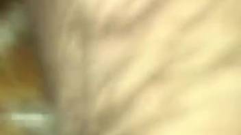 Guy's stiff cock probing deep inside that wet snatch