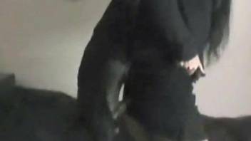 Couple enjoys having the dog to contribute with sex on cam