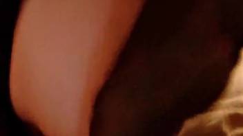 Horny older woman submits to canine penis in intense homemade adult film