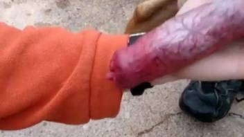 Attractive woman shoves entire canine penis into her mouth for deviant acts