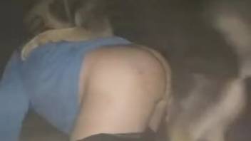 German Shepherd penetrates a woman with a tight backside in the midnight zoo explicit