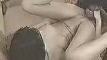 Steamy bestiality encounter with a gorgeous dark-haired woman